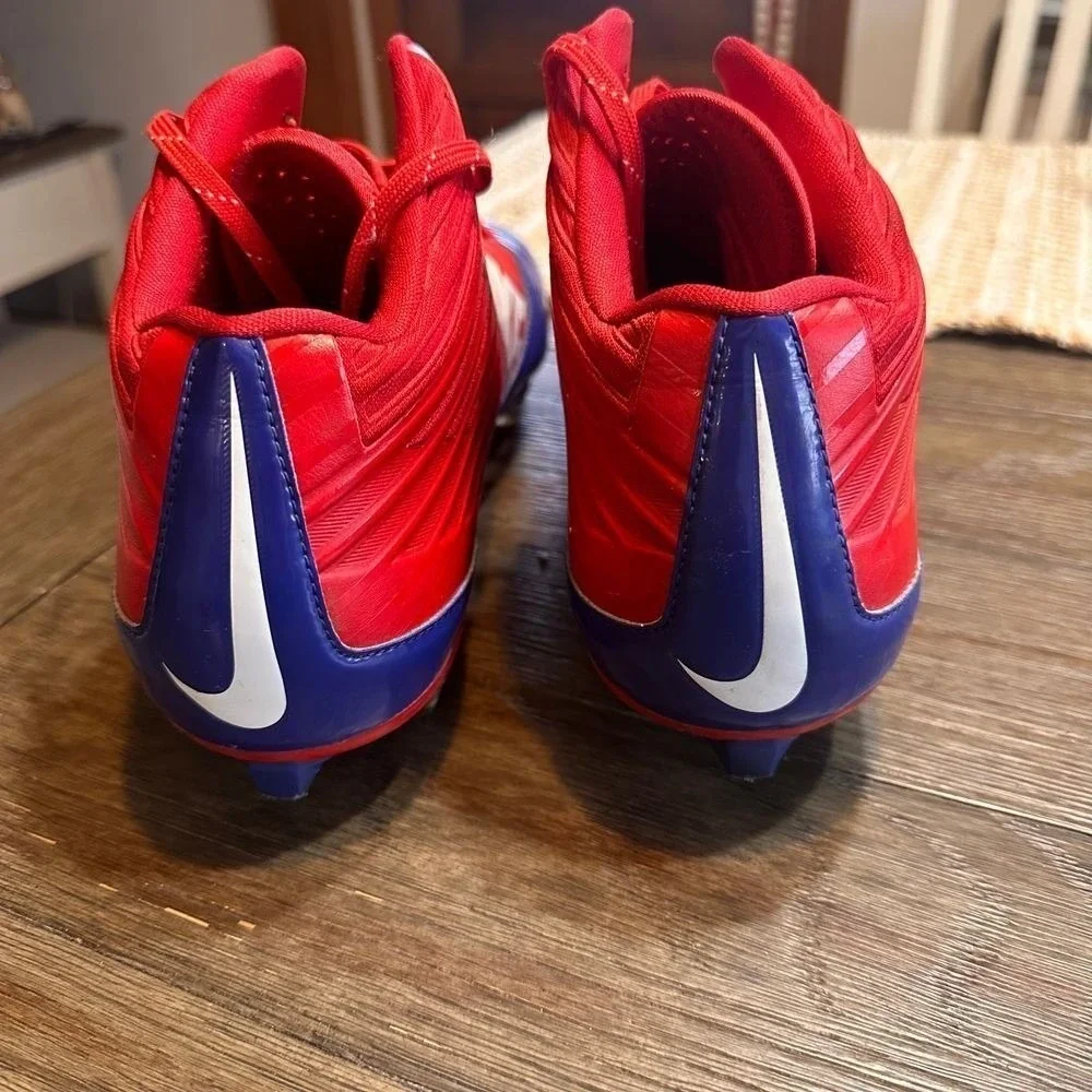 Nike‎ Alpha Pro 2 TD 3/4 Football Cleats Red Blue White Mens 13.5 Studded